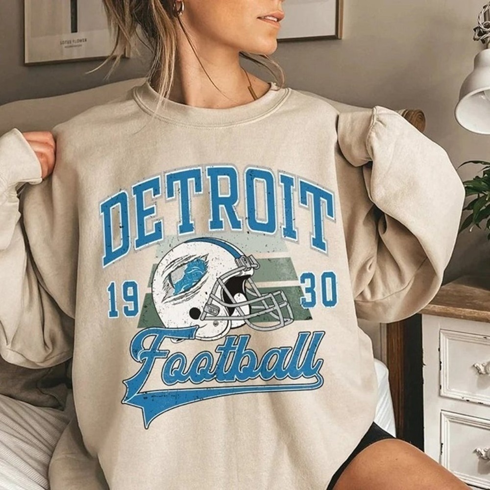 Detroit Lions 1930 Sweatshirt, NFL Fan Unisex Crewneck Hoodie